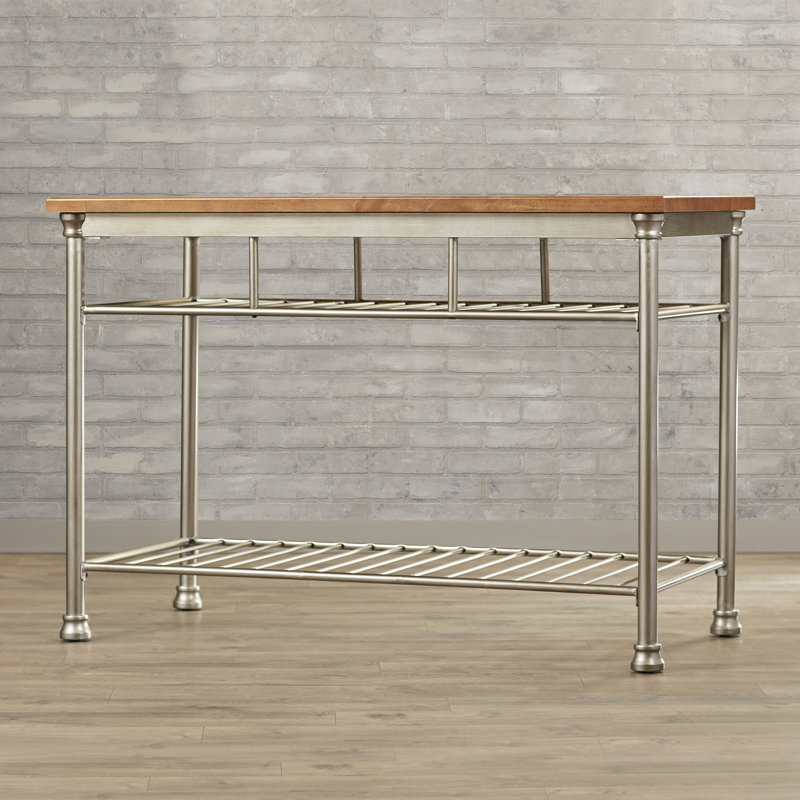 Haleakal Kitchen Island Prep Table Hardwood & Reviews Joss & Main